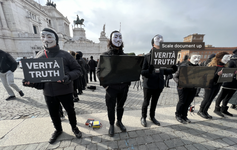 Manifestazione di Anonymous for the Voiceless a Roma